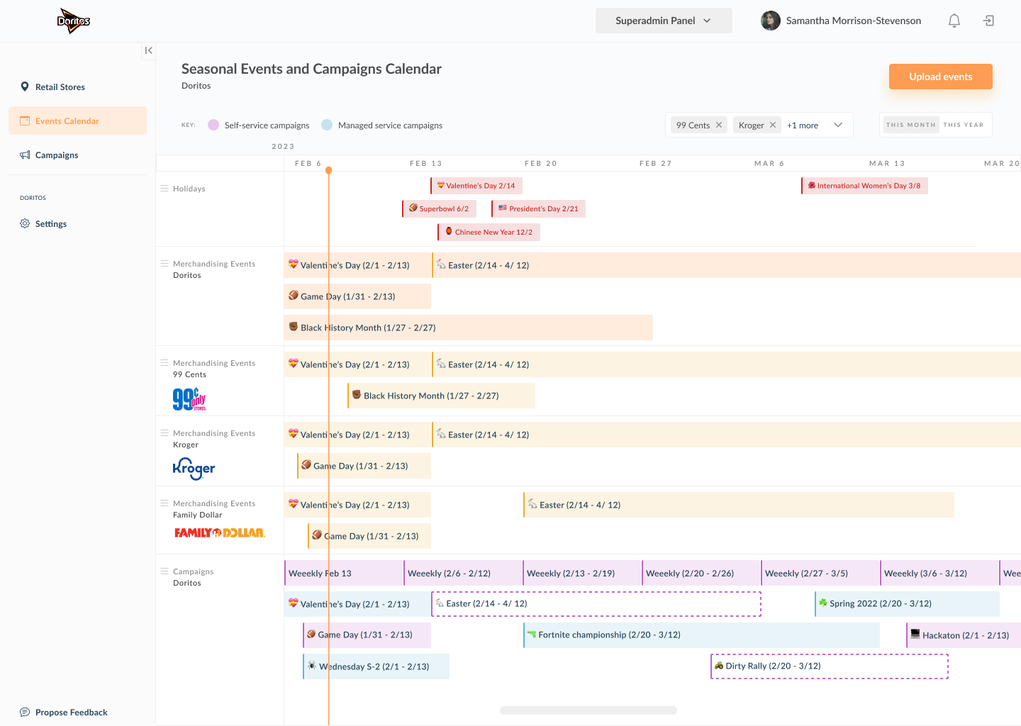 Campaign calendar
